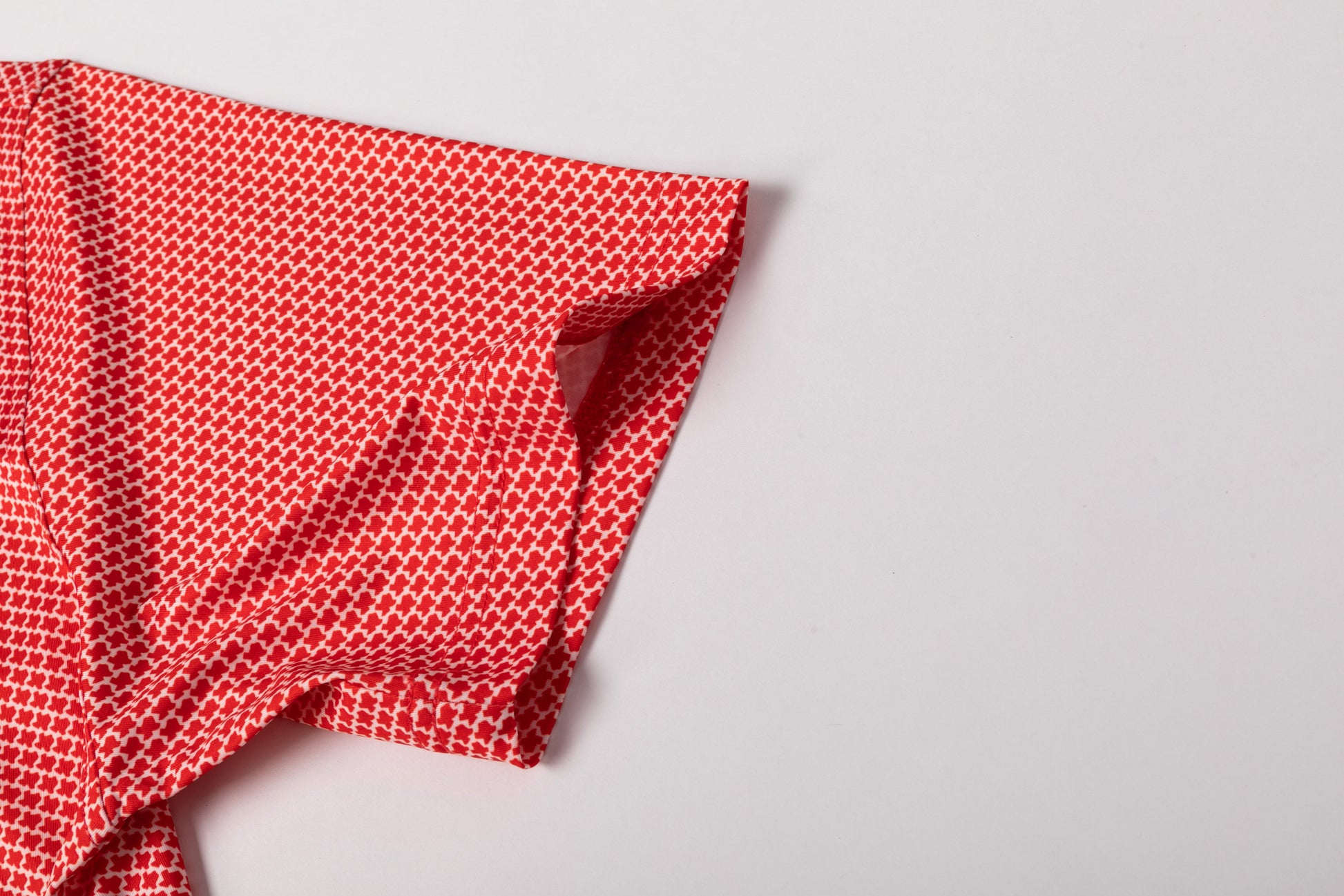 Red houndstooth pattern Antimicrobial quick dry slim fit polo shirt
