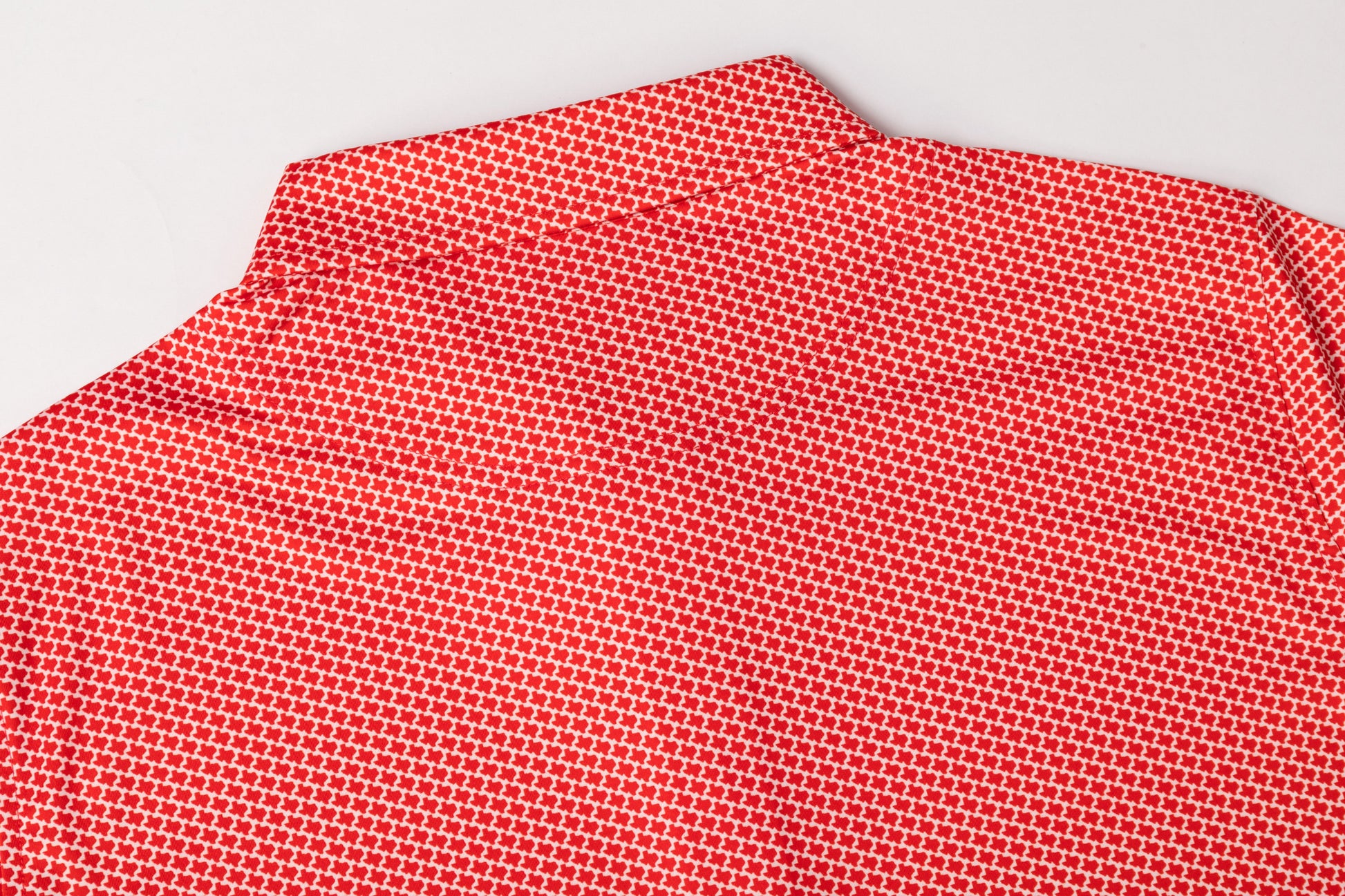 Red houndstooth pattern Antimicrobial quick dry slim fit polo shirt