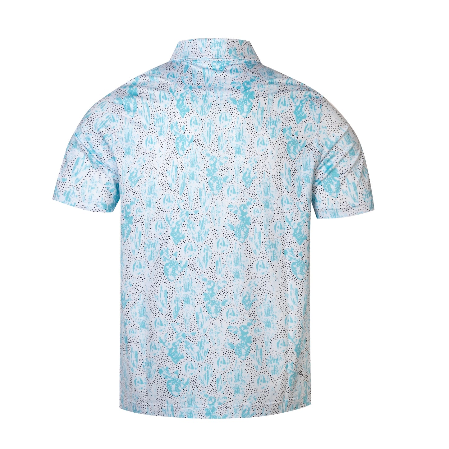 Cactus Print Antimicrobial quick dry slim fit polo shirt