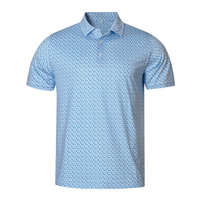 Small Star Pattern Antimicrobial quick dry slim fit polo shirt