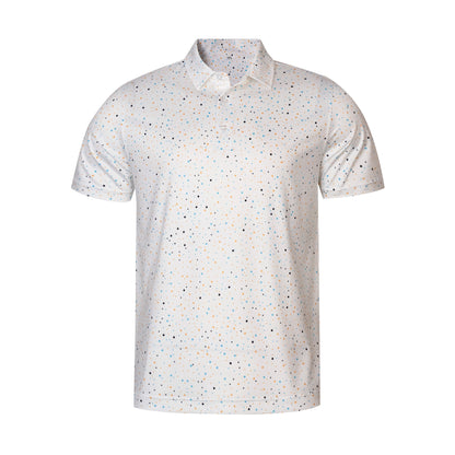 Colorful polka dot print Antimicrobial quick dry slim fit polo shirt