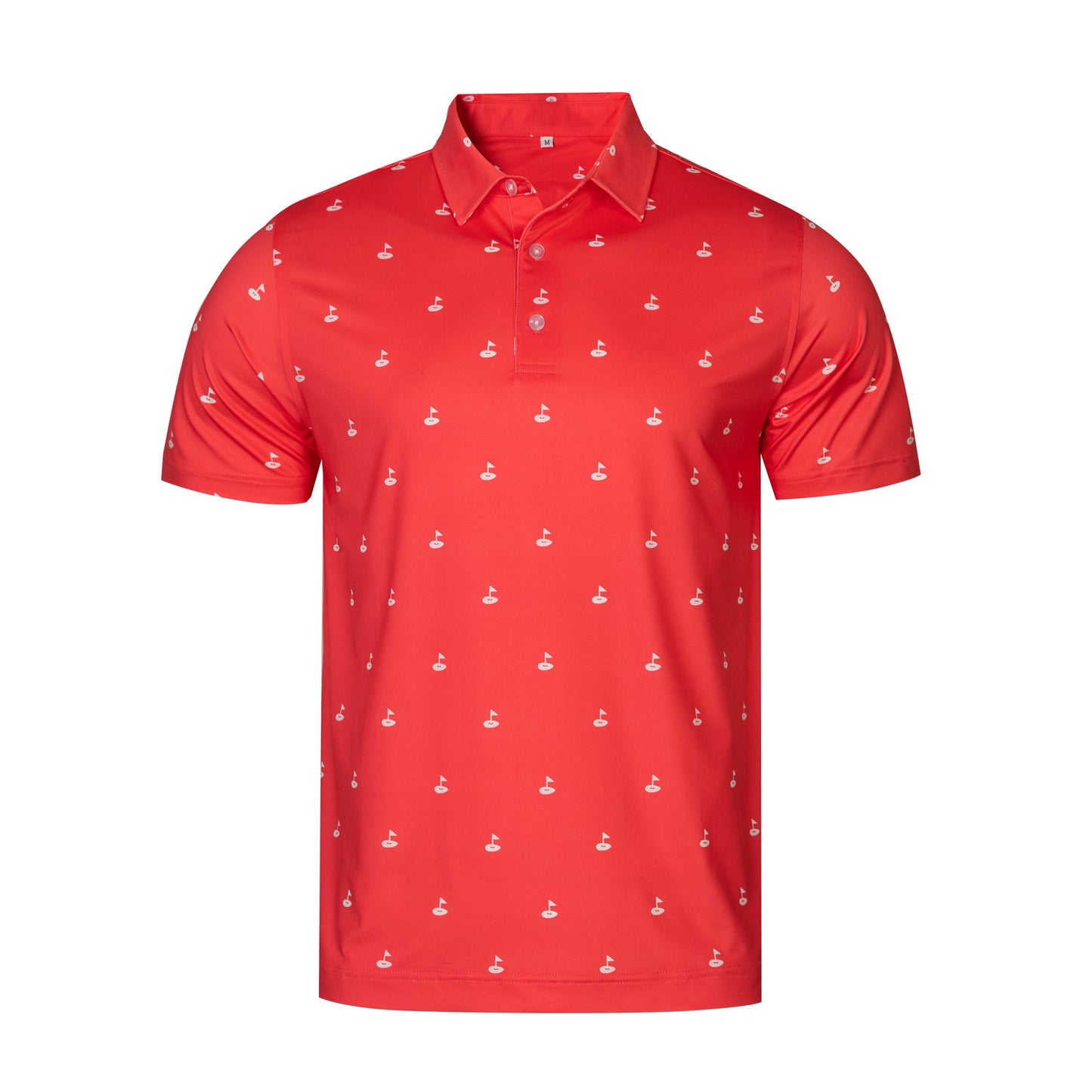 Golf hole marker pattern Antimicrobial quick dry slim fit polo shirt