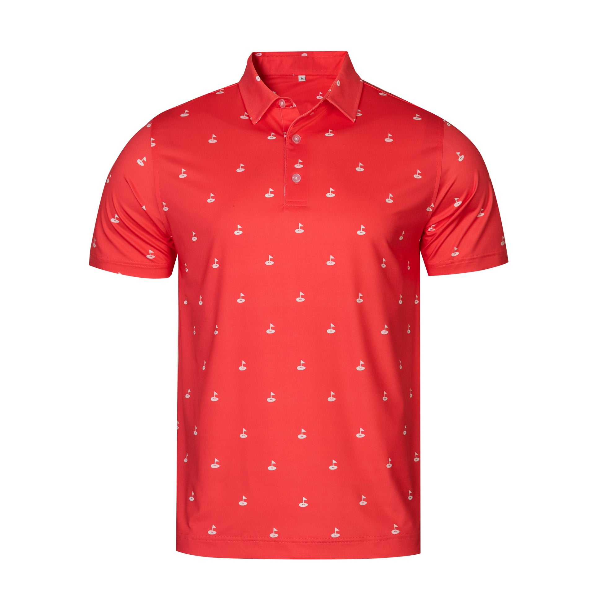 Golf hole marker pattern Antimicrobial quick dry slim fit polo shirt