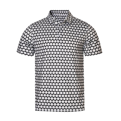 polka dot pattern Antimicrobial quick dry slim fit polo shirt
