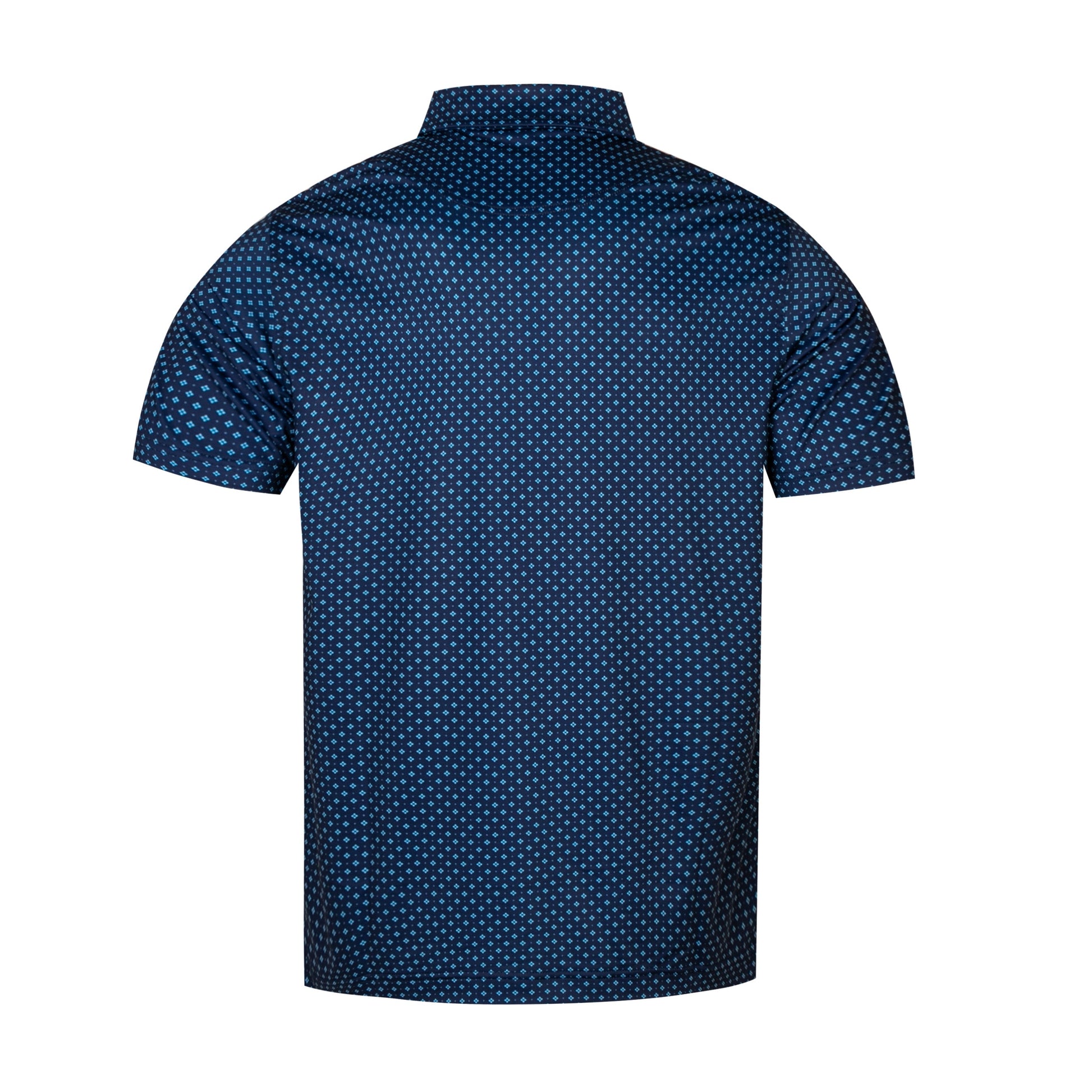 Blue diamond lattice pattern Antimicrobial quick dry slim fit polo shirt