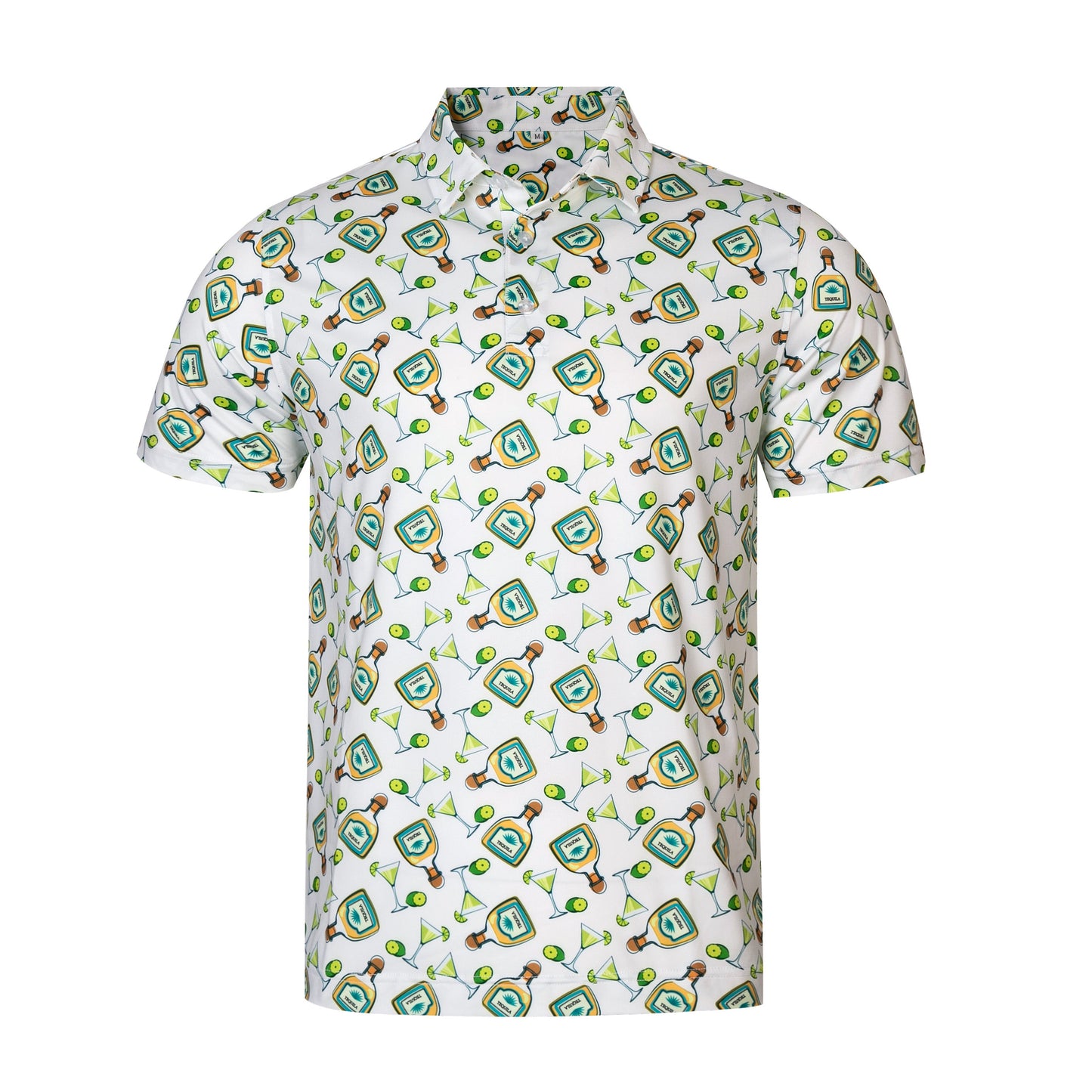 Tequila drinkware - themed pattern Antimicrobial quick dry slim fit polo shirt