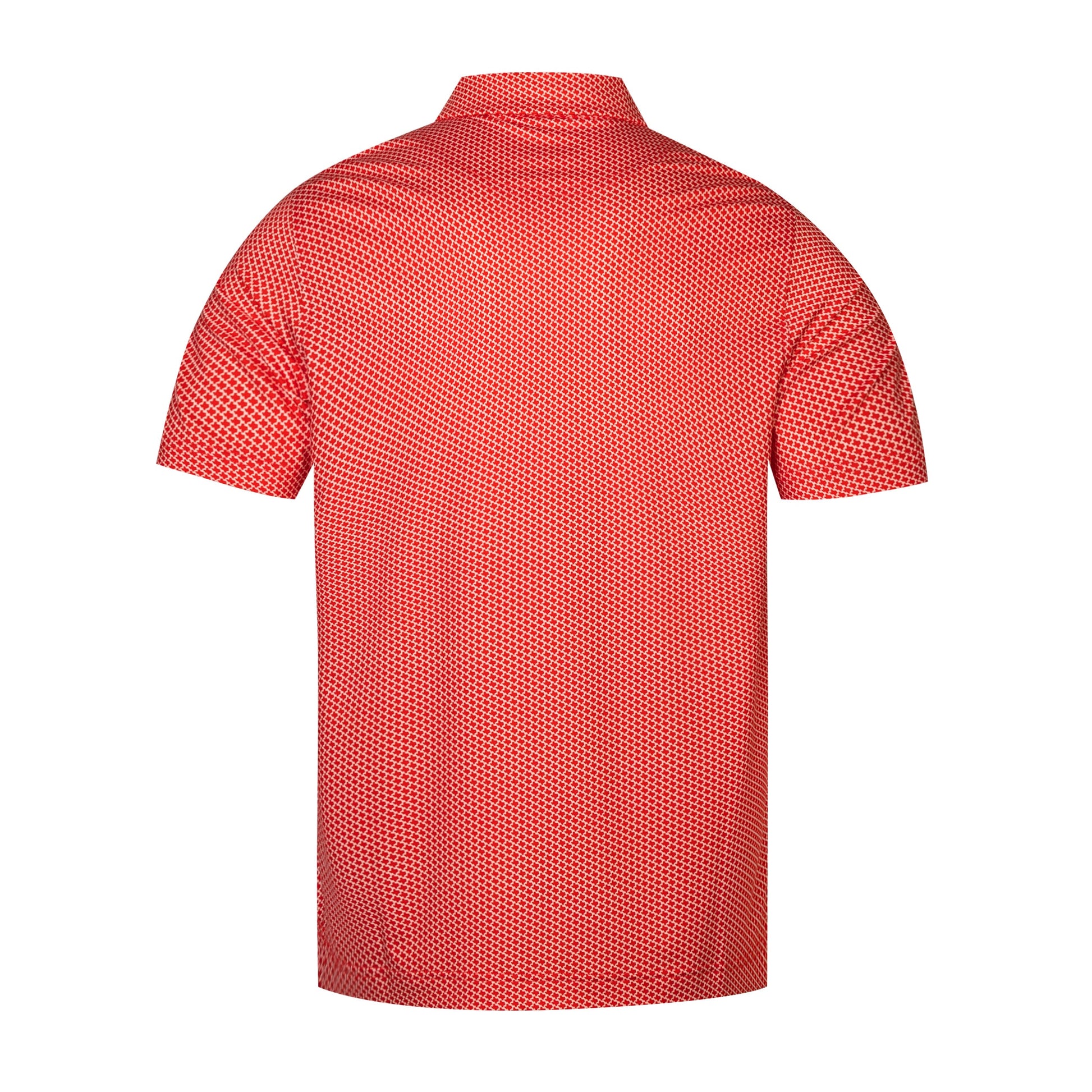Red houndstooth pattern Antimicrobial quick dry slim fit polo shirt