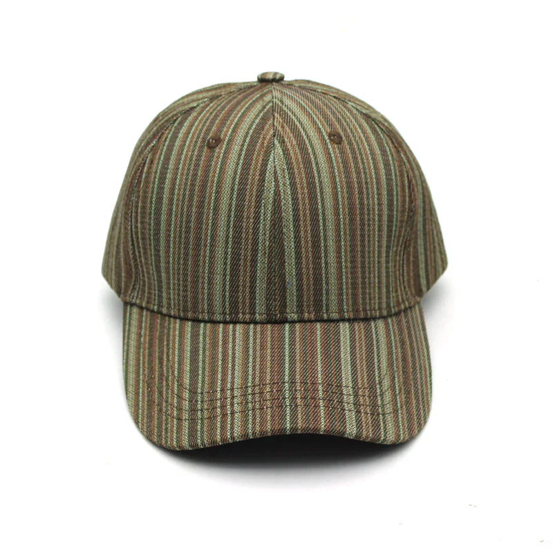 Retro Striped Woven Baseball Cap (Multi-Tone Casual Collection)