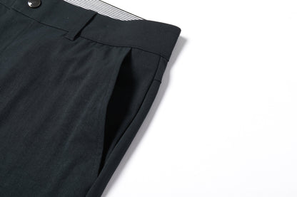 Navy Blue Trousers with Contrast - Colored Waistband