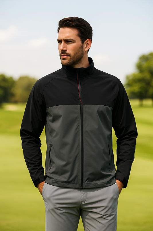 Men's Black & Grey Performance Golf Jacket