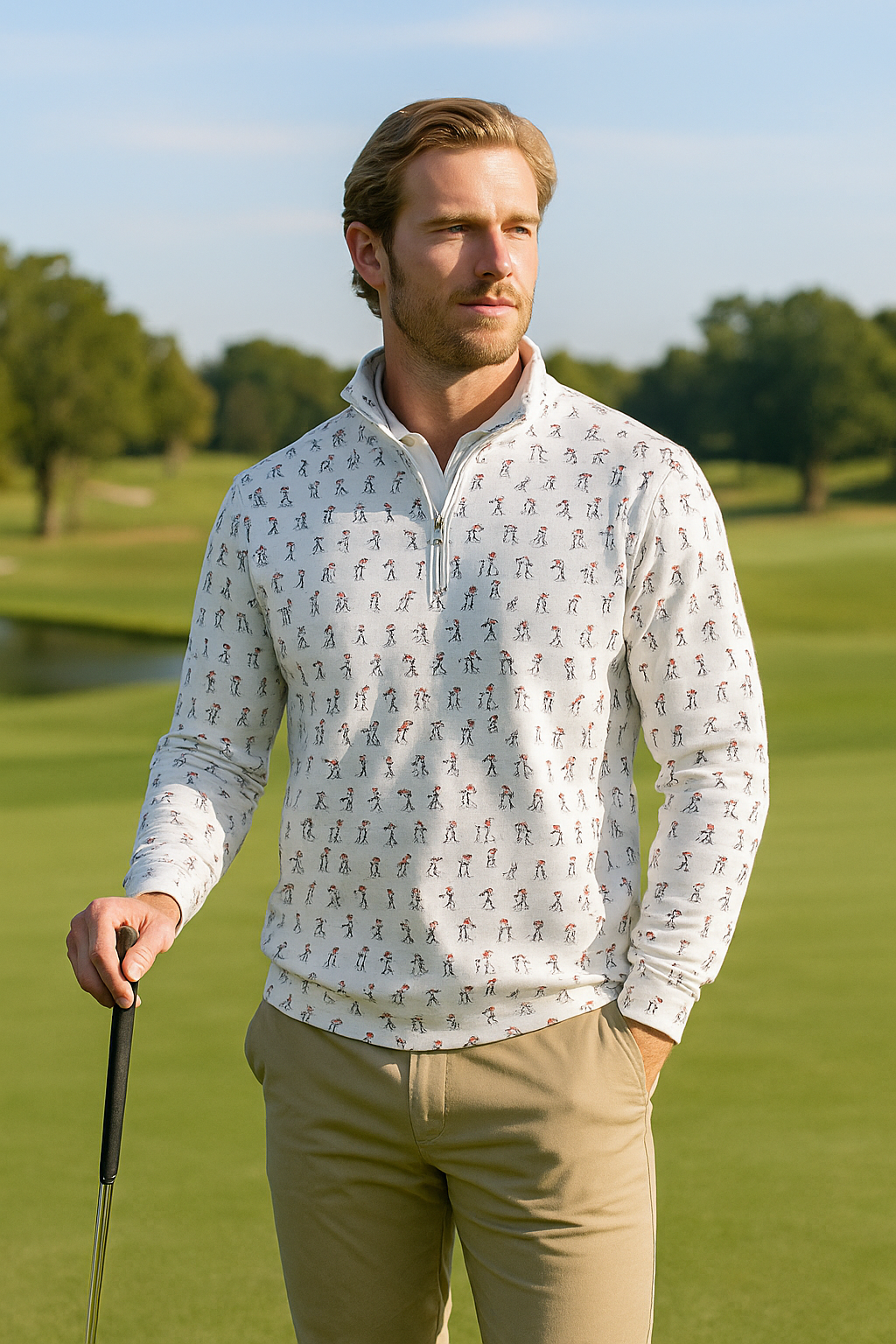 Outrageous & Unique Bachelor Party Polo | Novelty Sexual Position Print Shirt | Men's White Golf Performance Top | Hilarious Golfer Gift