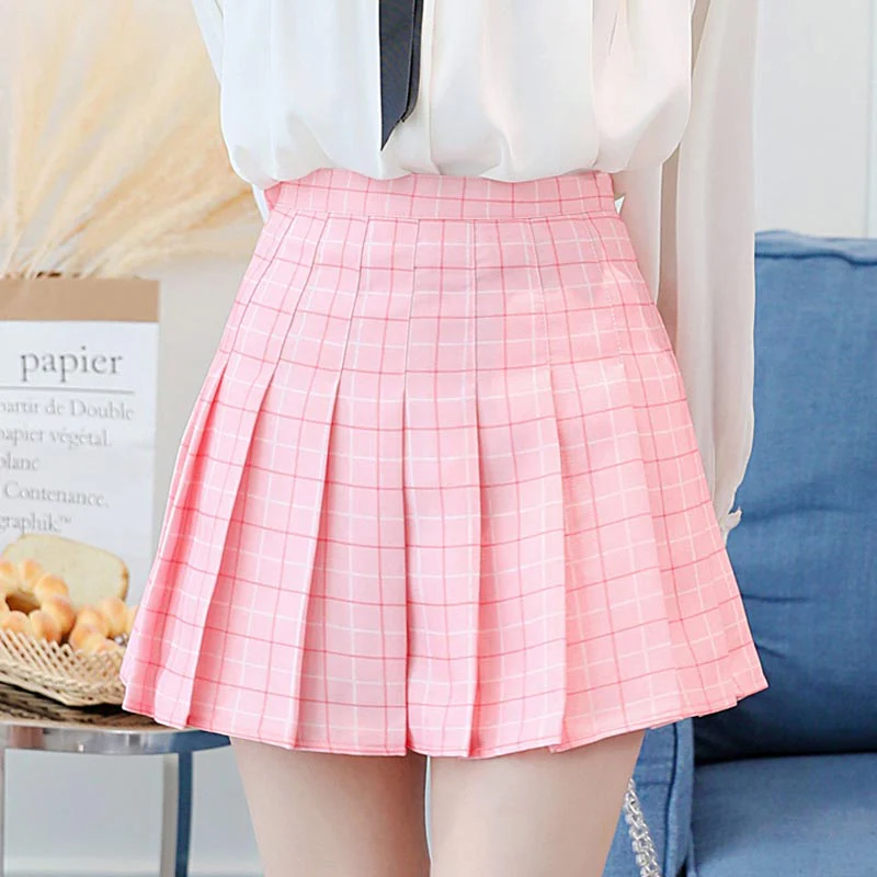 Preppy Plaid Pleated Skirt (Vintage Chic Series)