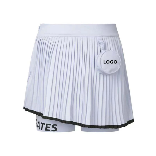 Women's Pleated Golf Skort with Logo Pouch (Tech-Style Series)