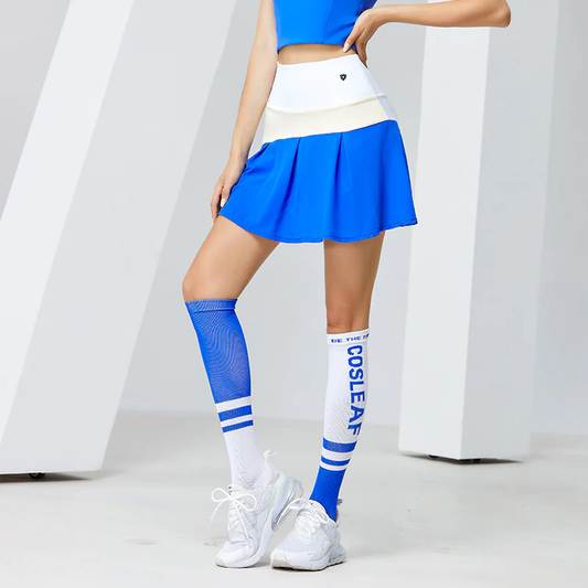 Women's Color-Block Pleated Tennis Skort (Sporty Chic Series)