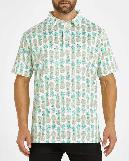 Men's Hawaiian pineapple golf polo shirt