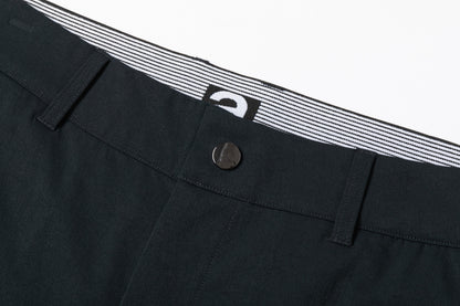 Navy Blue Trousers with Contrast - Colored Waistband