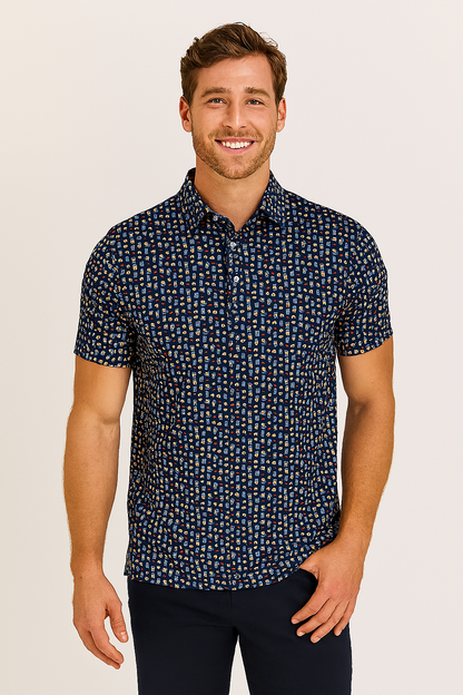 Gourmet Antimicrobial Polo Shirt for Men - Quick Dry Slim Fit Design