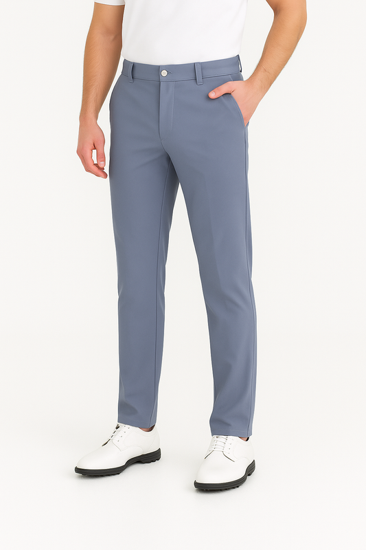 Light Gray - Blue Trousers with Contrast - Colored Waistband