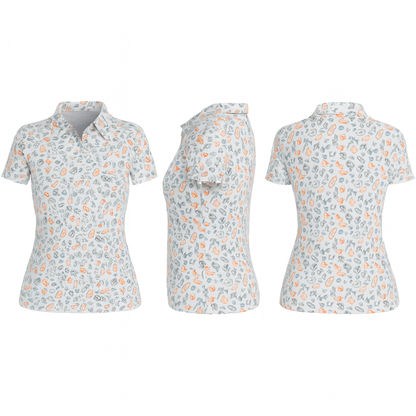 Women's Tropical Shell & Palm Print Performance Polo Shirt