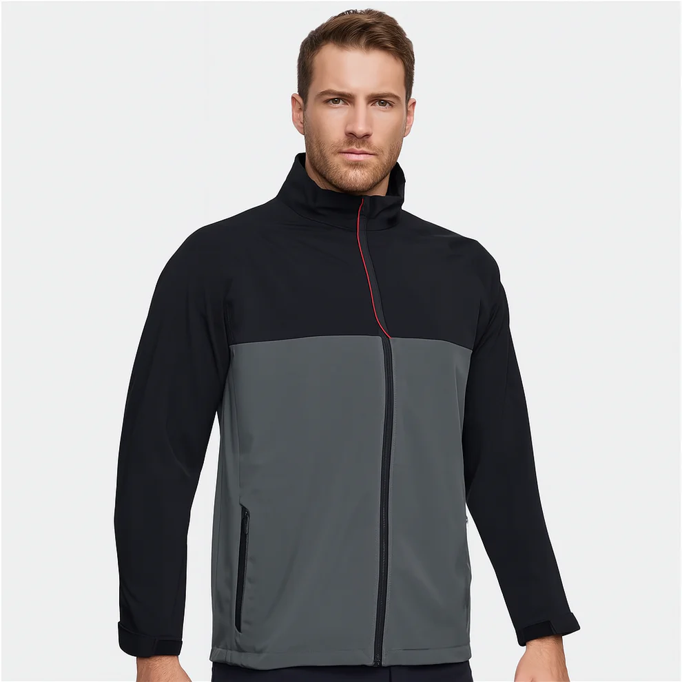 Men's Black & Grey Performance Golf Jacket