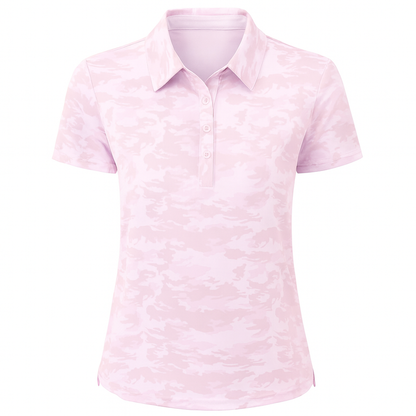 Women's Pink Camo Performance Polo Shirt