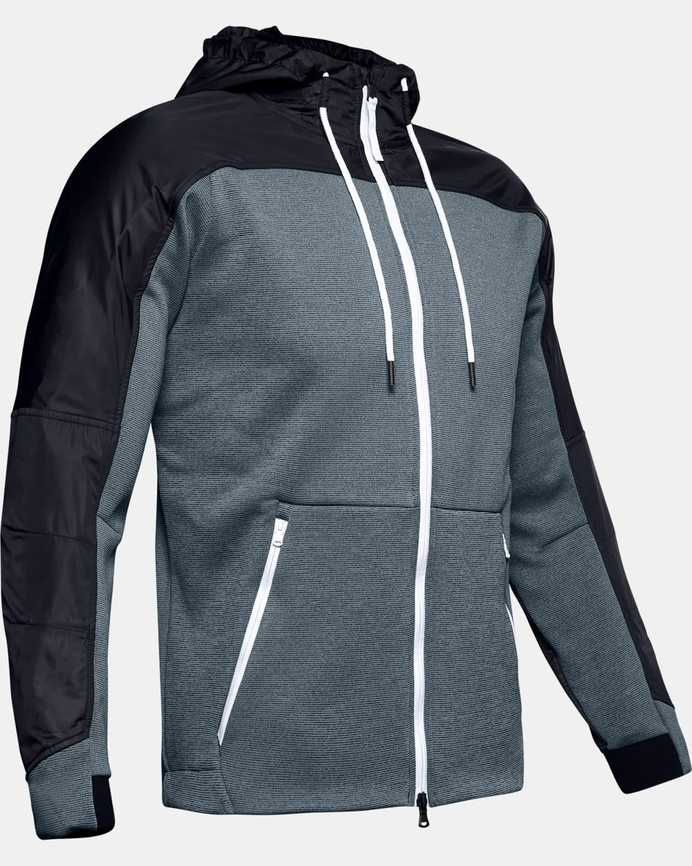 Men's Black & Grey Hybrid Performance Golf Hoodie Jacket