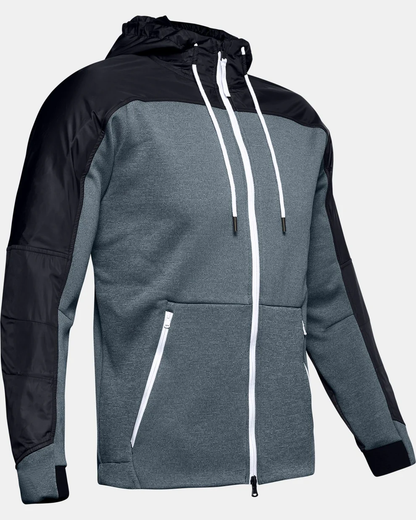 Men's Black & Grey Hybrid Performance Golf Hoodie Jacket