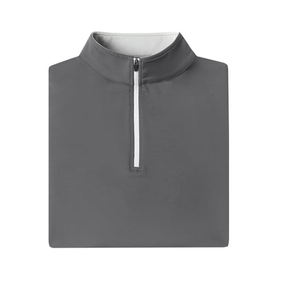 Men's Grey - toned Half - Chest Zipper Stand - Collar Casual Sweatshirt