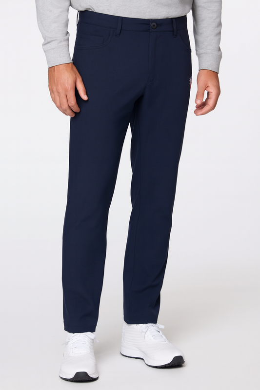 Men's Dark Blue Straight-Leg Trousers